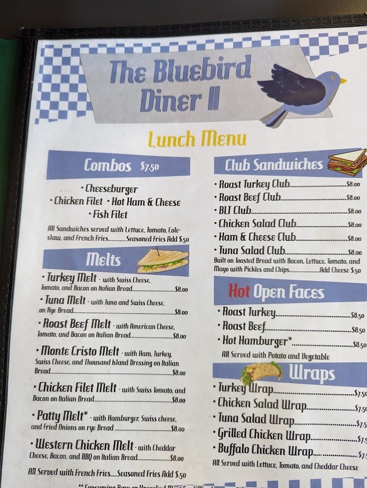 The Bluebird 2 Diner Menu image 3